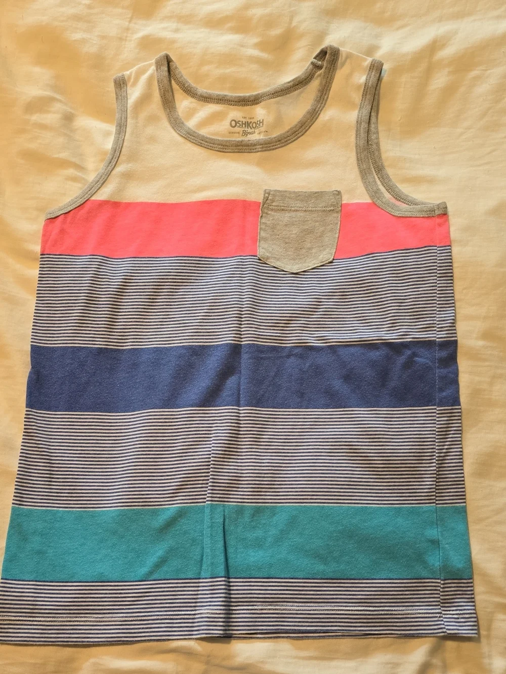 OshKosh B'gosh Boys' Striped Tank Top - Coral, Navy, Teal, Gray